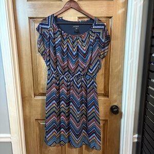 Women’s chevron blue multicolor dress 16w